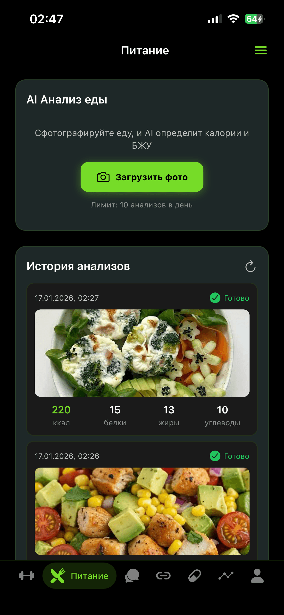 Питание и БЖУ